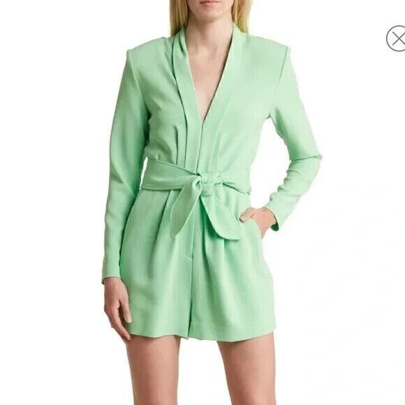 ALC Heston Blazer Romper Long Sleeve Women's No Belt Green Size 4 - Picture 1 of 9